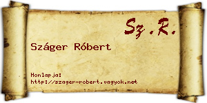 Száger Róbert névjegykártya