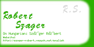 robert szager business card